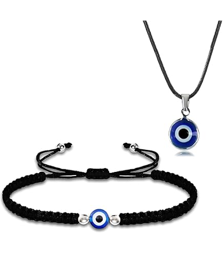 Bracciale A Catena Con Occhio Del Diavolo E Perline - Gioiello Boho Vintage Con Anello Al Dito, Regalo Per Donna