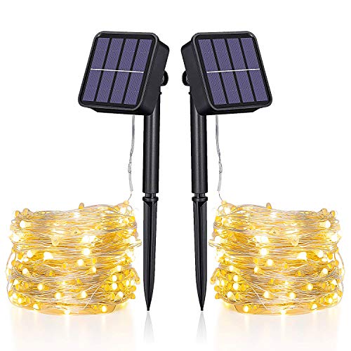 Catena Luminosa Solare - 20M Stringa Luci Solari 200 LED 8 Modi Impermeabili Luci Decorative da Interni e Esterni per Festa, Giardino, Natale, Halloween [Classe di efficienza energetica A+++]