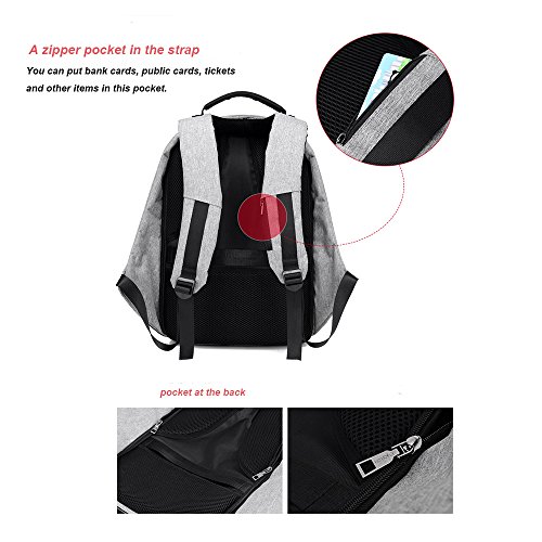 HongyuTing Laptop Rucksack mit USB Port Wasserdichte Business Reise Schulrucksack für MacBook Pro 14 Zoll - 7