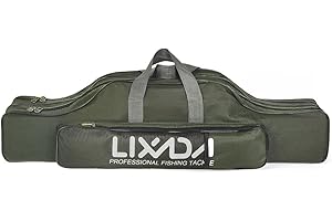 Lixada Angeltasche Rutentasche Rutenfutteral Angelkoffer Fischen-Beutel-beweglicher faltender 100cm/130cm/150cm (80, Grün)
