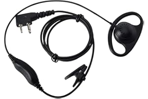 HYSHIKRA d-Form - Auricolari con jack a 2 poli, PTT, con clip di fissaggio, compatibile con dispositivi radio Mindland G7/Pro G6/G9/Pro G12 GXT250 GXT550 GXT650 LXT80 Alan39