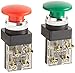 Produktbild AC 250 V 6 A Grün Red Sign Momentary Mushroom Push Button Switch SPDT