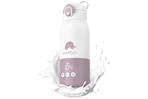 COMFYER Portable Bottle Warmer on The Go for Baby, Fast Heating and Long Battery Life 12000 mAh, Two Heating Modes for Breast Milk and Water, 340 ml Capacity, for Car and Plane Travel
