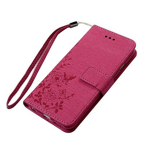 iPhone-6S-iPhone-6-Case-Cover-47-Inch-Lanveni-Butterfly-Flowers-Embossed-Retro-Premium-PU-Leather-Magnetic-Flip-Wallet-Cover-with-Detachable-Hand-Strap-Card-Slots-Stand-Function-for-iPhone-6S-iPhone-6