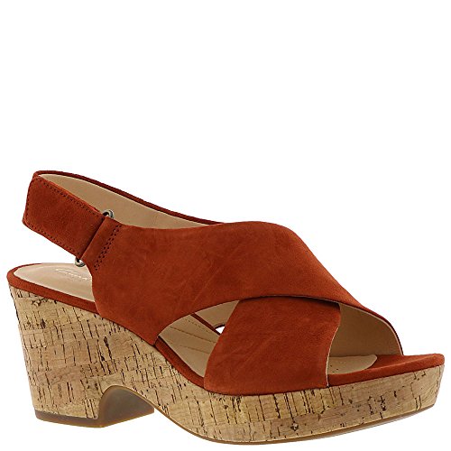 CLARKS Women's Maritsa Lara Rust Suede/Cork D US