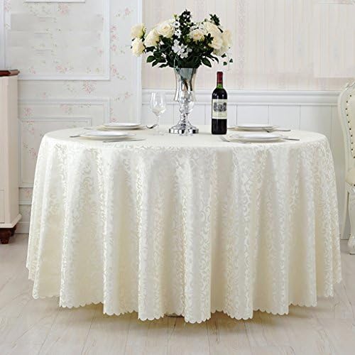 QIN PING GUO QPG Hotel Tablecloths European-style Restaurant Table Cloth Conference Tablecloths Circular Round Table Cloth (Color : Beige)