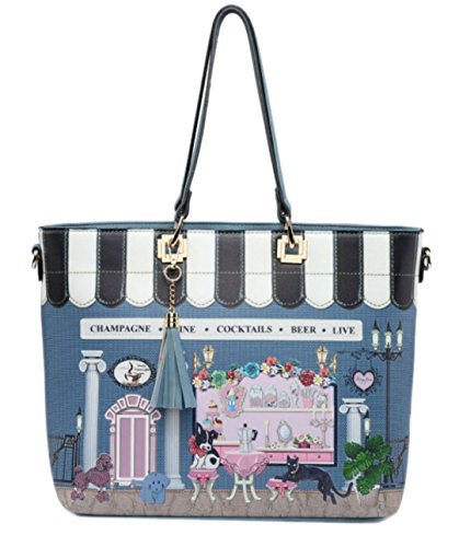 Girly HandBags Retro Boutique Top Handle Bag -- Blue