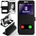 Produktbild Huawei P10 Hülle mit Sicht-Fenster Schwarz [OneFlow Comfort Cover] Stand-Funktion Schutzhülle Ultra-Slim Handyhülle für Huawei P10 Case Flip Handy-Tasche