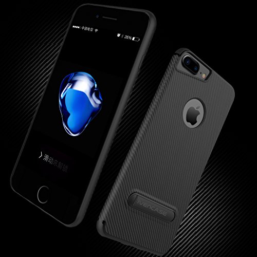 Funda iPhone 6 Negro   ivencase iphone 6s Silicona Anti-Ara  azos Suave TPU Carcasa Metal Stand  Fibra de Carbono  Silicona Funda para Apple iPhone 6   6S 4 7 