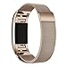 Produktbild Altsommer 5 Farben für Fitbit Charge 2 Milanese Mesh Magnetisch Edelstahl-Armband Sportarmband Uhr Armband Ersatzarmband mit Schnellverschluss für Damen Herren,Coffee,Lila (Gold)