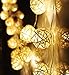 Produktbild ZEZKT-Home 20 LED Weihnachtsbeleuchtung Rattan Ball Lichterkette String Lights Batteriebetrieben für Hochzeit, Geburtstag Party, Weihnachtsdeko Lichterkette Innen- und Außen Deko (1 x LED light)