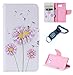 Produktbild Galaxy A3 (2016) Hülle Blume Premium PU Leder Schutzhülle für Samsung Galaxy A3 (2016) A310 (4,7 ZollBookstyle Tasche Schale PU Case mit Standfunktion+Outdoor Kompass Schlüsselanhänge (20)