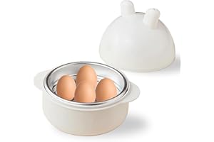‎ALOSKART Aloskart Kreative Hühnerform Mikrowellen-Eierkocher 4 Eier Kapazität Geeignet für Frühstück Kochen,Gratis Eierschneider