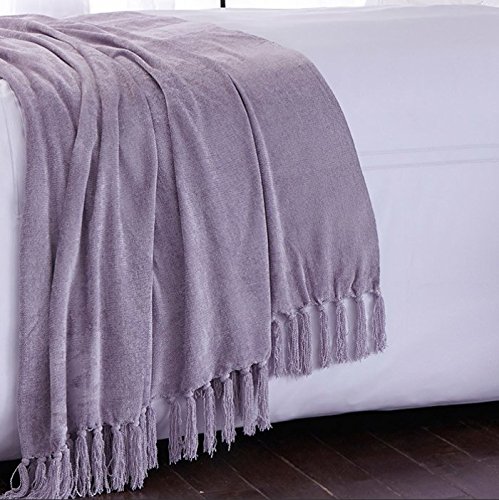 Charlotte Thomas CP50427 150 x 200 cm 1-Piece Chenille Bed and Sofa Throw, Lilac
