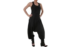 Vishes - Alternative Bekleidung - Legere Damen Latzhose Haremshose Sommerhose Overall Baumwolle