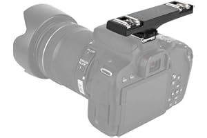 Yosoo Health Gear Dual-Blitzschuh-Splitter für SLR-Kamera und Camcorder, Speedlite-Lichthalterung mit Verlängerungsstange, Kameraschuhhalterung