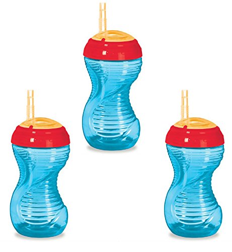Munchkin Baby 3 Pack Straw Cup Spill Proof 10OZ 12 months + Blue