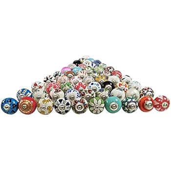 Schubladenknöpfe, Keramik, für Türen, Schrank, verschiedene Farben, 10