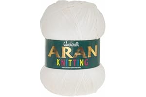 Woolcraft Aran Knitting Yarn 400g 100% Acrylic 400 Cream