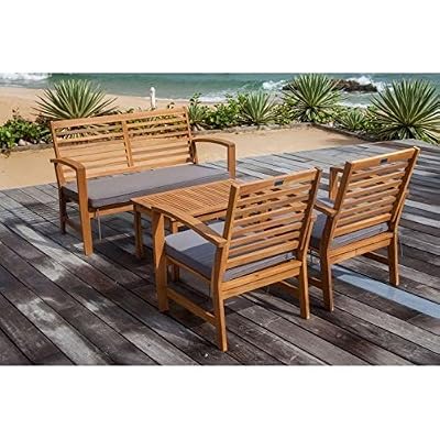 Finlandek salon de jardin 4 pieces en acacia - levätä