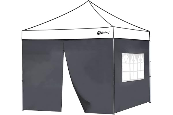 Sekey 2 pièces Parois Latérales Pour Tonnelle 3x3 Étanche & Résistante À L’Hiver, Parois Latérales Pour Tonnelle Chapiteau De Fête Jardin 3x3m, 1 Fenêtre 1 Porte