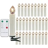Maß: D 1,9 x H 10,5 cm, 30 Set LED Weihnachtskerzen.