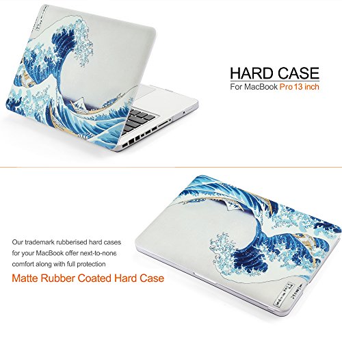 iDOO MacBook Schutzh  lle   Hard Case Cover Laptop H  lle  F  r MacBook Pro 13 Zoll     mit CD-Laufwerk  A1278  - matt  Die gro  e Welle vor Kanagawa