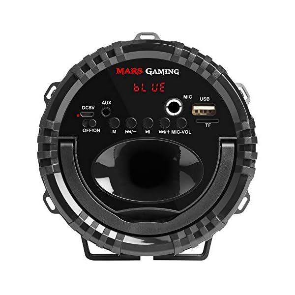 Mars Gaming MSB0 - Altavoz portátil Bluetooth de 10 W (USB, Micro SD, RGB Flow, Karaoke) Negro - Imagen 3