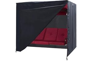 SLAN ARROW Patio Swing Cove,3 Triple Seater Hammock Cover Garden Swing Cover Garden Hammock Glider Chair Cover Outdoor Swing Cover UV Resistant Swing Canopy Cover (87L x 60 D x 72 H)