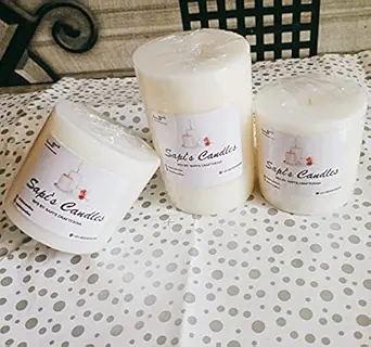 SapiS Highly Scented Pure Wax Big Pillar Candles for Home Decoration/Diwali/Romantic Dinner/Birthday Indoor/Outdoor/Bedroom Decoration/Valentines, 130 Hrs (6x3,3x3,3x3 Inches) Pack of 3 (White)