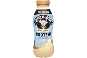 Shaken Udder White Chocolate Protein Milkshake,8 x 330ml,Made with Real White Chocolate,High Protein & Calcium,Less Than 5% Added Sugar,Vegetarian & Gluten-Free