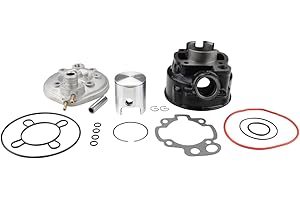 CITOMERX Kit pour cylindre 70 ccm - Inclus :Tête de cylindre - Culasse refroidie à l'eau pour les moteur Minarelli, AM 2, 3, 4, 5, 6, Aprilia RS, Beta RR 50, Malaguti XSM, Motorhispania Furia, Peugeot XP6