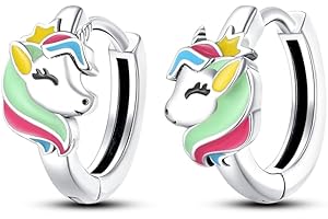 KUNSIR Ciondolo Orecchini di Goccia 925 Argento Sterling Orecchini per le Donne Ragazze Cubic Zirconia Hoop Orecchini Moda