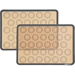 AmazonBasics Lot de 2 tapis de cuisson en silicone pour macarons
