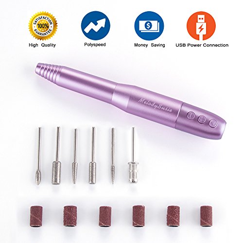 MelodySusie® Nail Drill - Polishing Tools with Buffer, Cuticle Nipper and Small brush as Professional Manicure Pedicure Kit Home and Salon