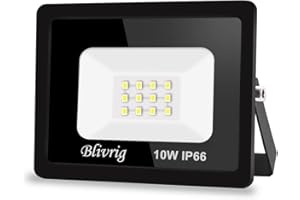 Blivrig 10W projecteur exterieur led 1000LM IP66 Imperméable spot led exterieur Super Brillant Eclairage Extérieur Blanc froid(6000k) Sécurité spot led pour stades, usines, Parking, garage, jardin