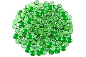 ARSUK Glass Pebbles Decorative Stones Beads Nuggets Gems Mosaic Tiles for Vases Craft Garden Bowls Fish Tank (70-80 Clear Pebbles) (80 pcs Green)