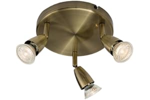ENDON Saxby Amalfi 50W 3 Light Round Antique Brass Decorative Commercial Domestic Adjustable Spotlight