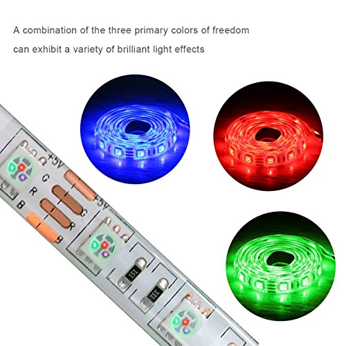 [LEDemain] 5050 RGB LED Band / TV Hintergrundbeleuchtung mit Farbänderung Entertainment Beleuchtung Fernsehen USB-Anschluss [Wasserdicht IP65] (50cm 5050 30 LEDs) - 5