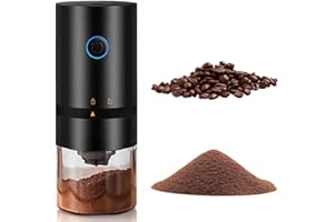 Portable Electric Burr Coffee Grinder, SUCCEASY USB Rechargeable Electric Mini Coffee Grinder with Multiple Grinding Settings