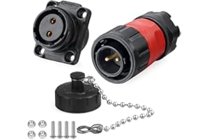 CNLINKO YM-20 Conector impermeable IP67 para cable Conector circular industrial Conector de carcasa PBT Conector de aviación estanco de diseño militar M20 2-12 Pines Zócalo de brida (2 Pines)