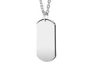HZMAN Mens High Polishing Stainless Steel Dog Tag Pendant Necklace 22+2 Inch Link Chain Jewelry Gift