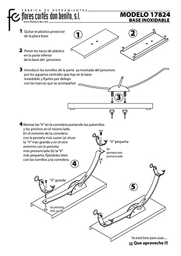 Flores Cortés 17824 - Soporte jamonero con corredera, base de inox