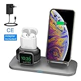 【ESTACIÓN DE CARGA INALÁMBRICA MULTIFUNCIÓN 3 en 1】El soporte de carga Wonsiadary está especialmente diseñado para cargar tu reloj Apple, AirPods y iPhone (todos los teléfonos con capacidad Qi) en un solo lugar. Funciona para Airpods, todas las versiones Apple Watch (38 mm y 42 mm), Apple Watch Series 4, Series 3, Series 2, Series 1; y para todos los compatibles con todos los teléfonos habilitados para Qi, incluye iPhone Xs / Xs Max / XR / X / 8/8 Plus y Samsung Galaxy S9 / S9 Plus / Note 8 / S8
