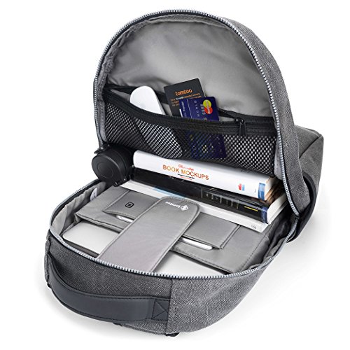Laptop Rucksack  Tomtoc 11 6-15 6 Zoll Leinen Laptop Rucksack Schultasche Reiserucksack Tagestasche f  r Arbeit Schule Wandern Camping
