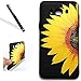 Produktbild Galaxy J3 2016 Hülle,3D Relief Hülle für Samsung J3 2016,Leeook Cool Retro Kreative Schön Schwarz Gelb Sonnenblume Blumen Floral Blumen Gemalt Muster Entwurf Weich Soft Zurück Back Soft TPU Silikon Gel Schutzhülle Handy Gürtel Tasche Schutzhülle Hülle Fall-Abdeckung Etui TPU Bumper Kratzfeste Scratch-Resistant Schale Case Cover für Samsung Galaxy J3 2016 + 1 x Schwarz Eingabestift-Yellow Sunflower Flower