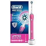 Oral-B Pro 2000 Crossaction Electric Rechargeable Toothbrush Powered by Braun - Pink - Ships with a UK 2 pin plug