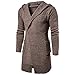 Produktbild ZHRUI Herren Slim Fit Kapuzen Strickpullover Fashion Cardigan Long Trenchcoat Jacke (Farbe : Kaffee, Größe : CN LUK 12)