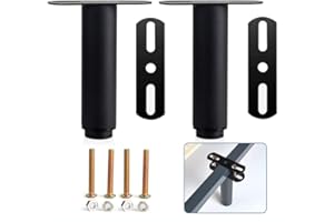 Toolzia Adjustable Bed Legs, Metal Retractable Heavy Duty Bed Center Frame Slat Support Leg,Suitable for Cabinet Sofa Bed Frame Replacement Parts 2 Pcs (6-10inch, black)