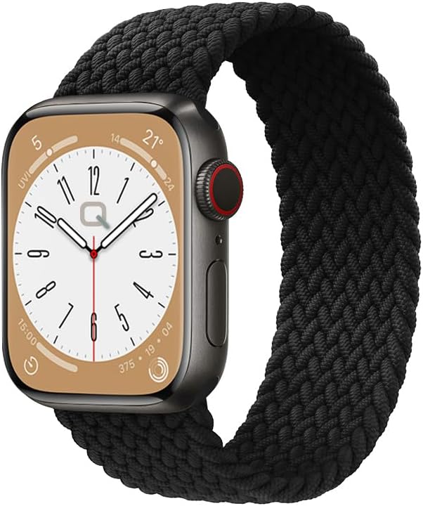 Quse Örgü Kordon Apple Watch Seri 10 9 8 7 6 5 4 SE 49mm-46mm-45mm-44mm ile Uyumlu, Solo Loop
